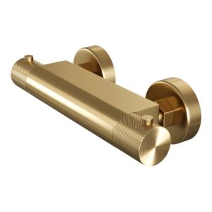 Brauer Gold Carving thermostatische douchekraan geborsteld messing PVD