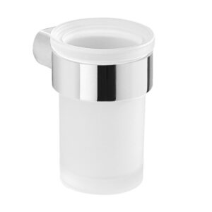 Gedy Pirenei hangende bekerhouder met glas chroom