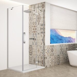 Gelco Trinity douchecabine met helder glas 110x100cm rechts chroom