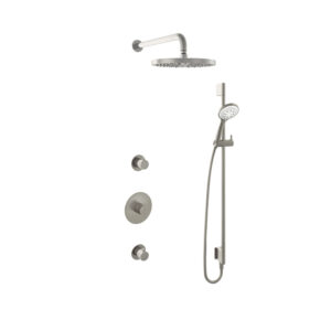 Hotbath Get Together IBS1GN inbouwdouche met 3s handdouche, 30cm hoofddouche en glijstang geborsteld nikkel