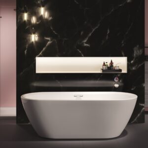 Riho Inspire vrijstaand bad 160x75cm wit glans met chromen overloop