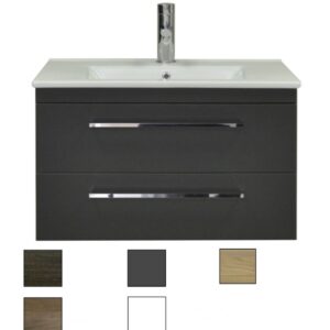 Sanicare Q6 badkamermeubel met 2 laden 80 cm truffel