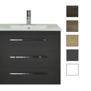 Sanicare Q6 badkamermeubel met 3 laden 80 cm antraciet