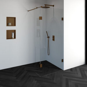 Brauer JC profielloze inloopdouche 90/30cm koper