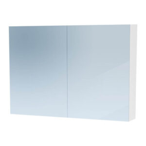 Brauer Impress Deluxe spiegelkast 100cm met 2 deuren en verlichting wit glans