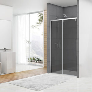 van Rijn ST06 softclose douchedeur met rookglas chroom 140x200cm