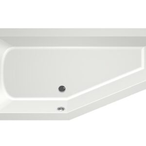 Xenz Lagoon Compact badkuip links 160x75x40cm edelweis