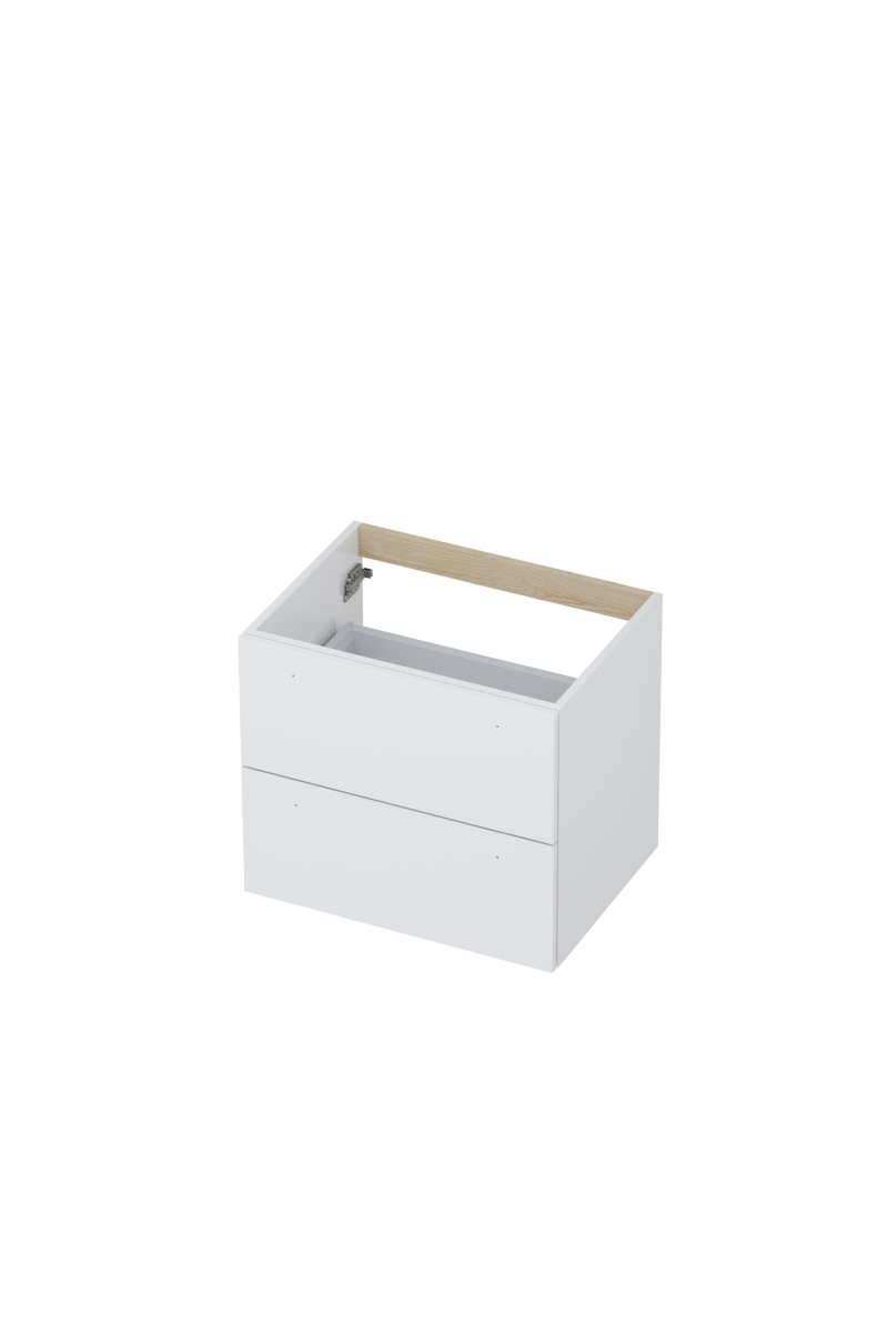 Onderkast INK 2 laden met grepen gelakt 60 cm x 45 cm x 52 cm Hoogglans wit 1101012