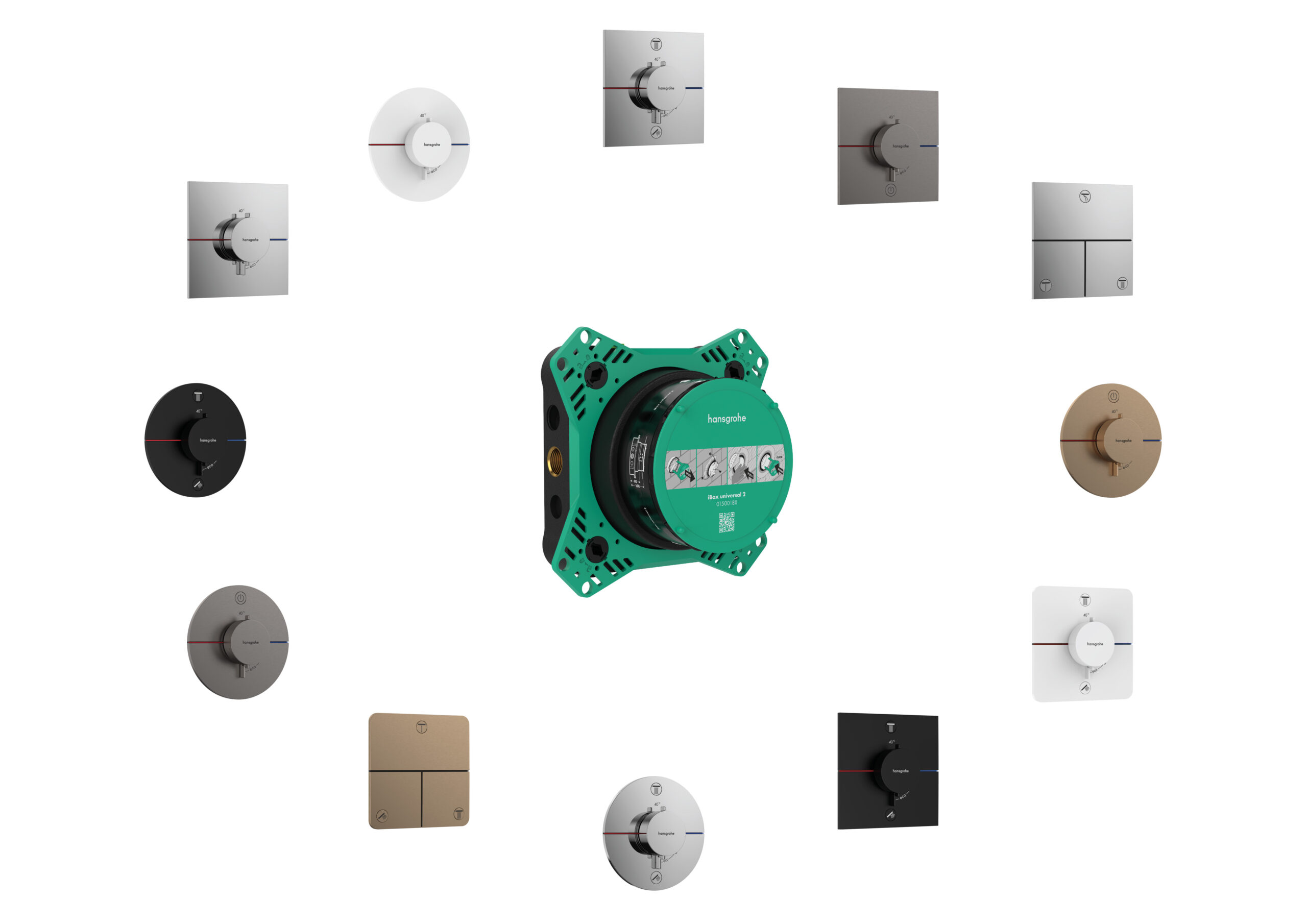 Hansgrohe ShowerSelect Comfort E thermostaat inbouw voor 2 functies, Brushed Black Chrome