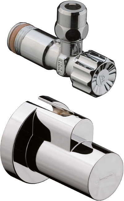 Hansgrohe hoekstopkraan met G 3/8 aansluiting, Brushed Black Chrome
