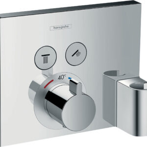 Hansgrohe ShowerSelect thermostaat afbouwdeel voor 2 functies met slangaansluiting en wandhouder, chroom