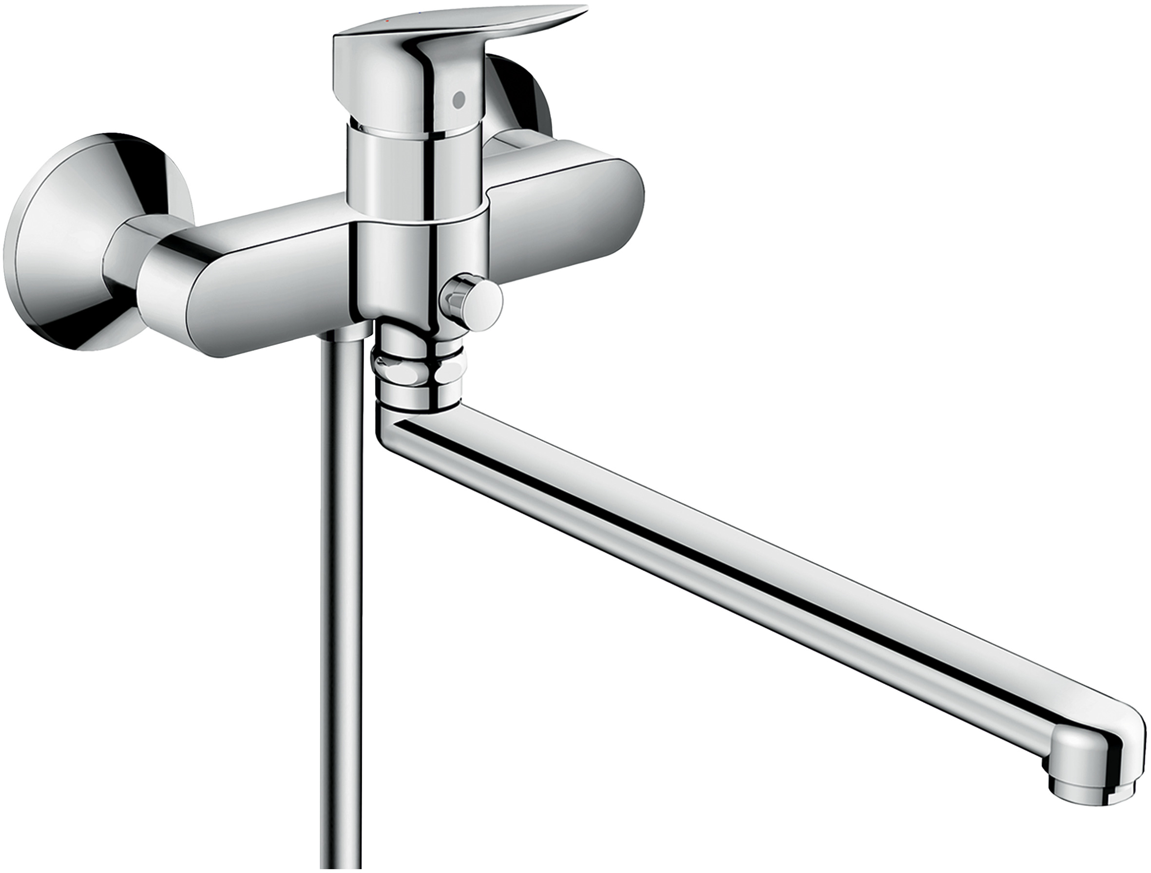 Hansgrohe Logis ééngreeps badmengkraan met extra lange uitloop, chroom