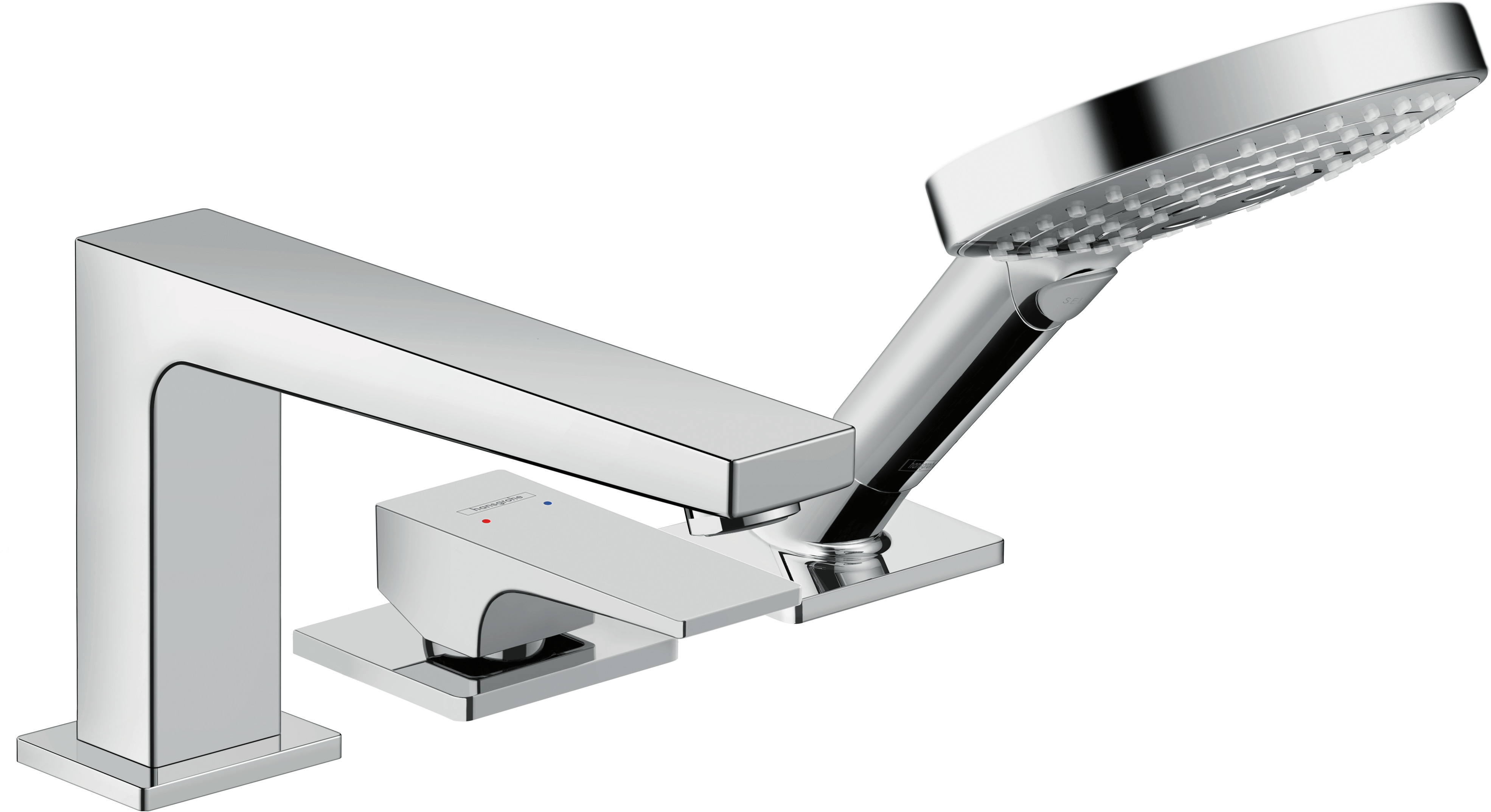 Hansgrohe Metropol 3-gats badrandmengkraan met rechte greep, chroom