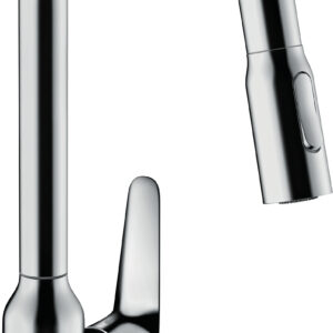 Hansgrohe Focus M42 ééngreeps keukenmengkraan 220 met uittrekbare vuistdouche, 2 straalsoorten, chroom