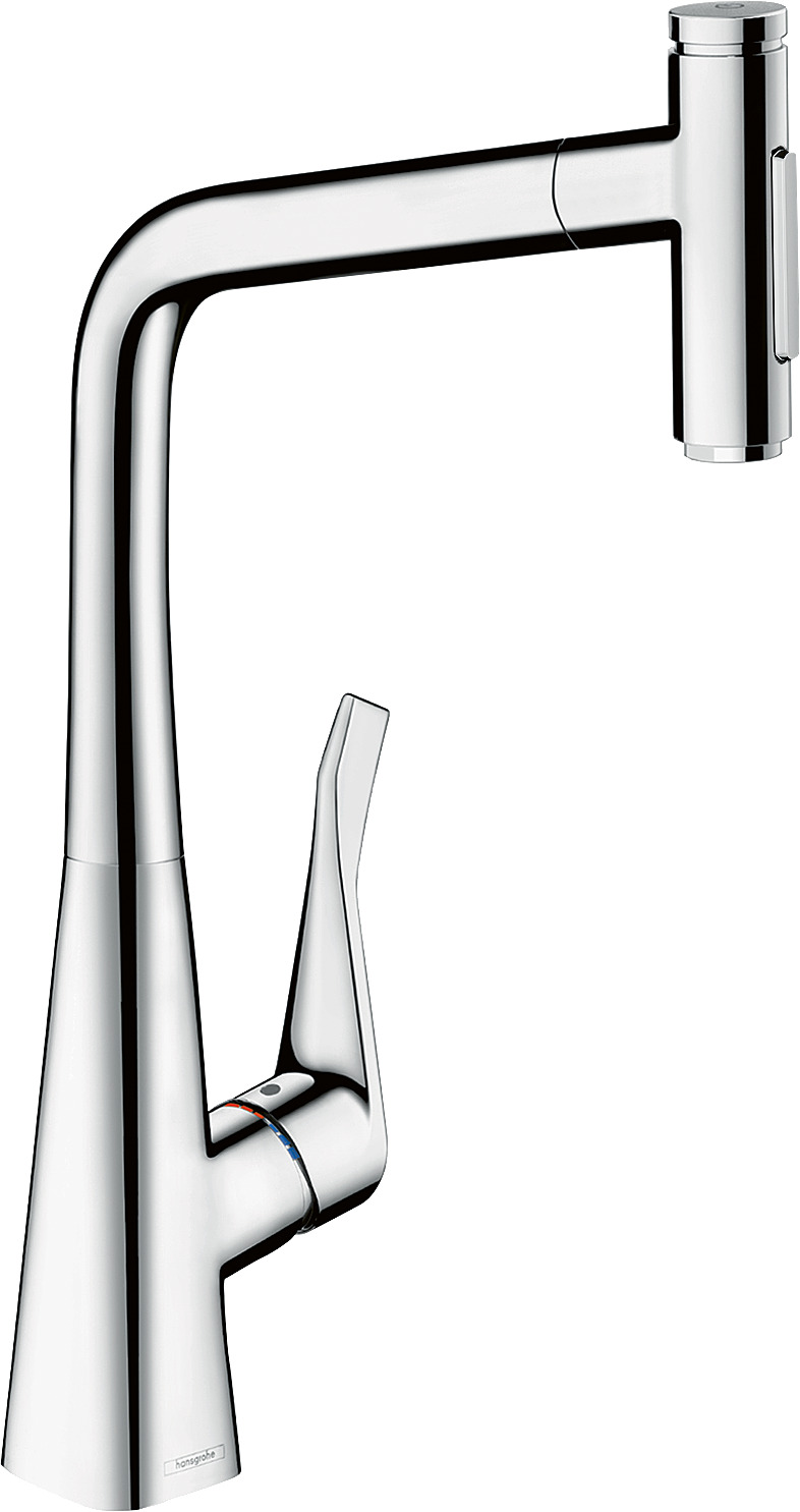 Hansgrohe Metris Select M71 M7117-h320 ééngreeps keukenmengkraan met uittrekbare vuistdouche, chroom
