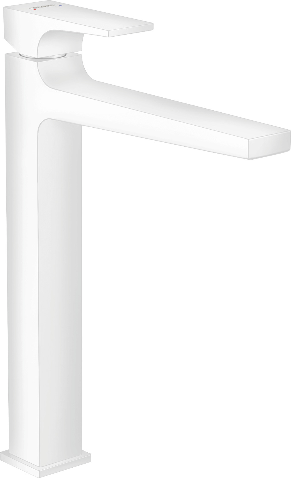 Hansgrohe Metropol ééngreeps wastafelkraan 260 met rechte greep en PushOpen afvoerplug, mat wit