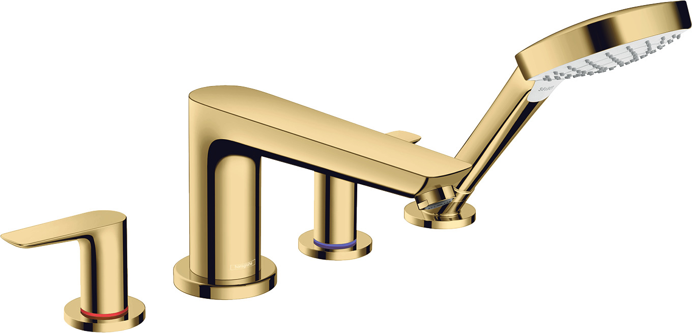 Hansgrohe Talis E 4-gats badrandmengkraan afbouwdeel voor inbouwdeel 13244180, Polished Gold Optic