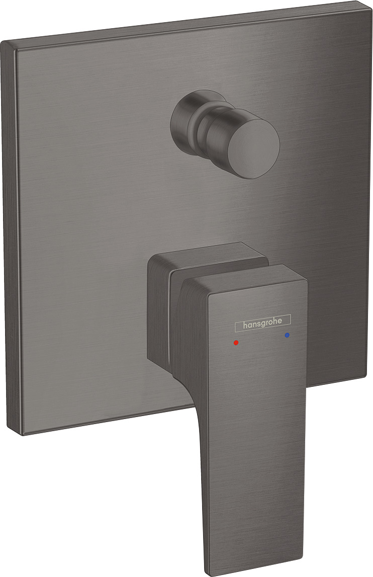 Hansgrohe Metropol ééngreeps badmengkraan afbouwdeel met rechte greep, Brushed Black Chrome