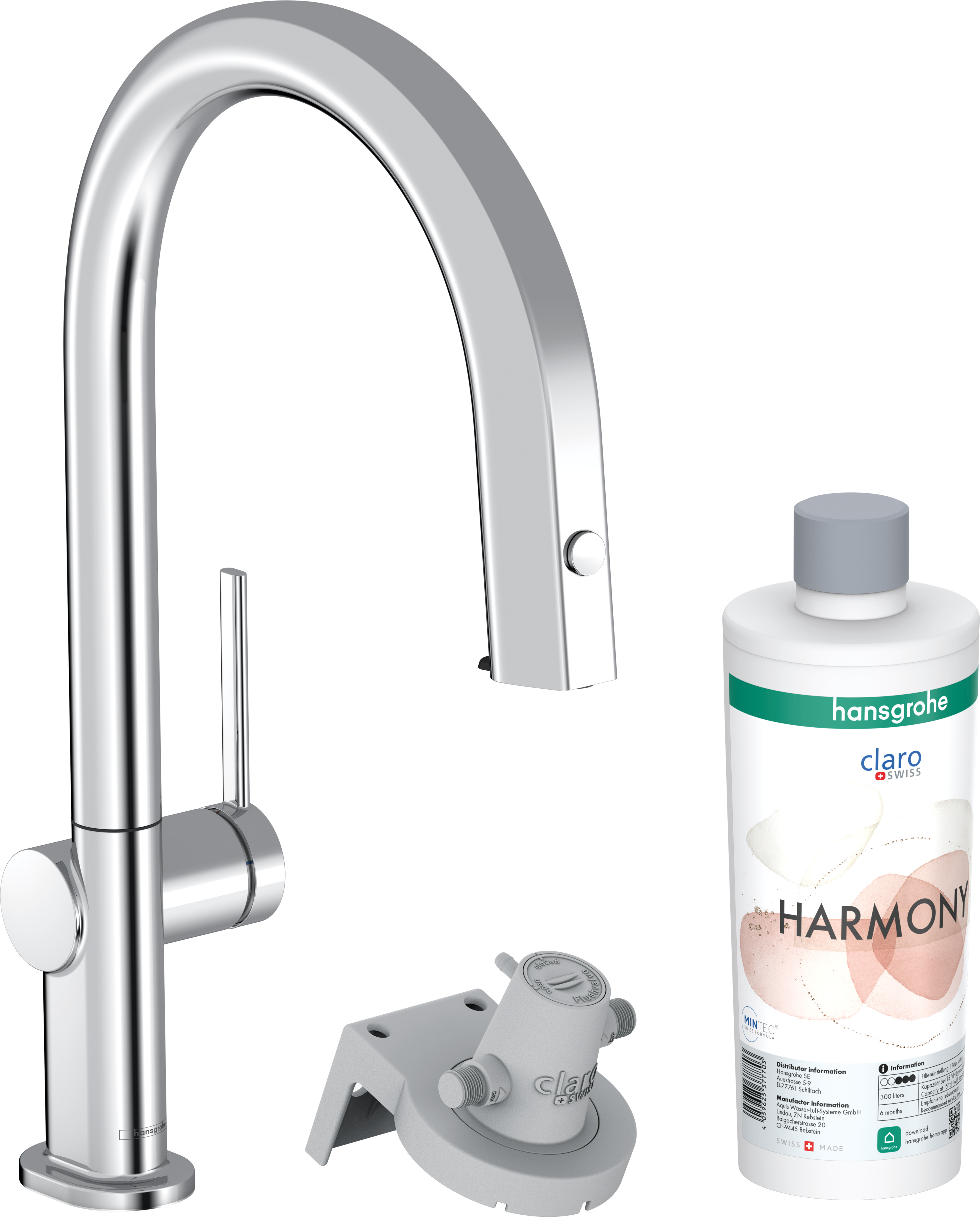 Hansgrohe Aqittura M91 Filter systeem 210, uittrekbare uitloop, starter set, chroom