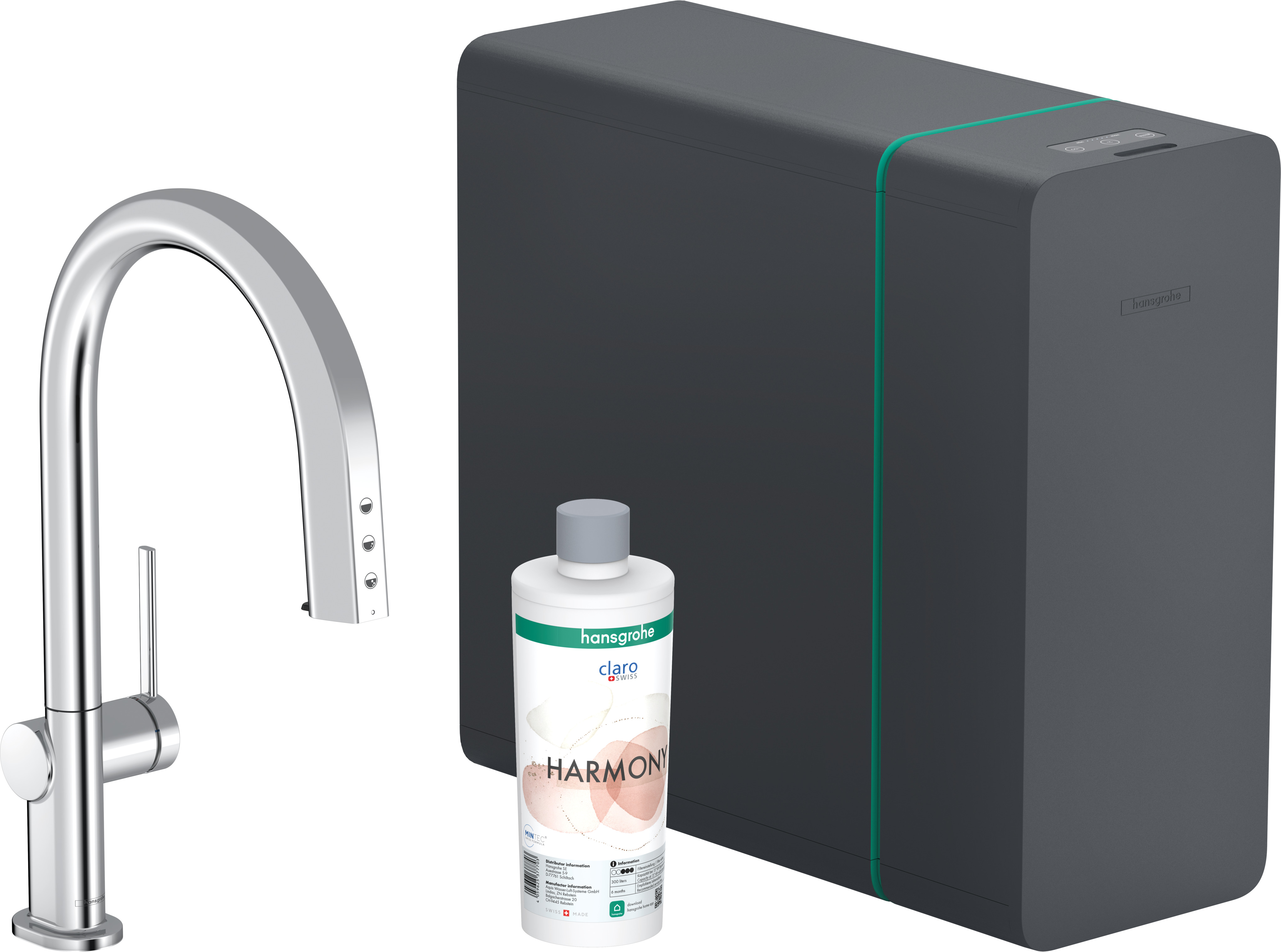 Hansgrohe Aqittura M91 Soda systeem 210, uittrekbare uitloop, 1jet, sBox, chroom