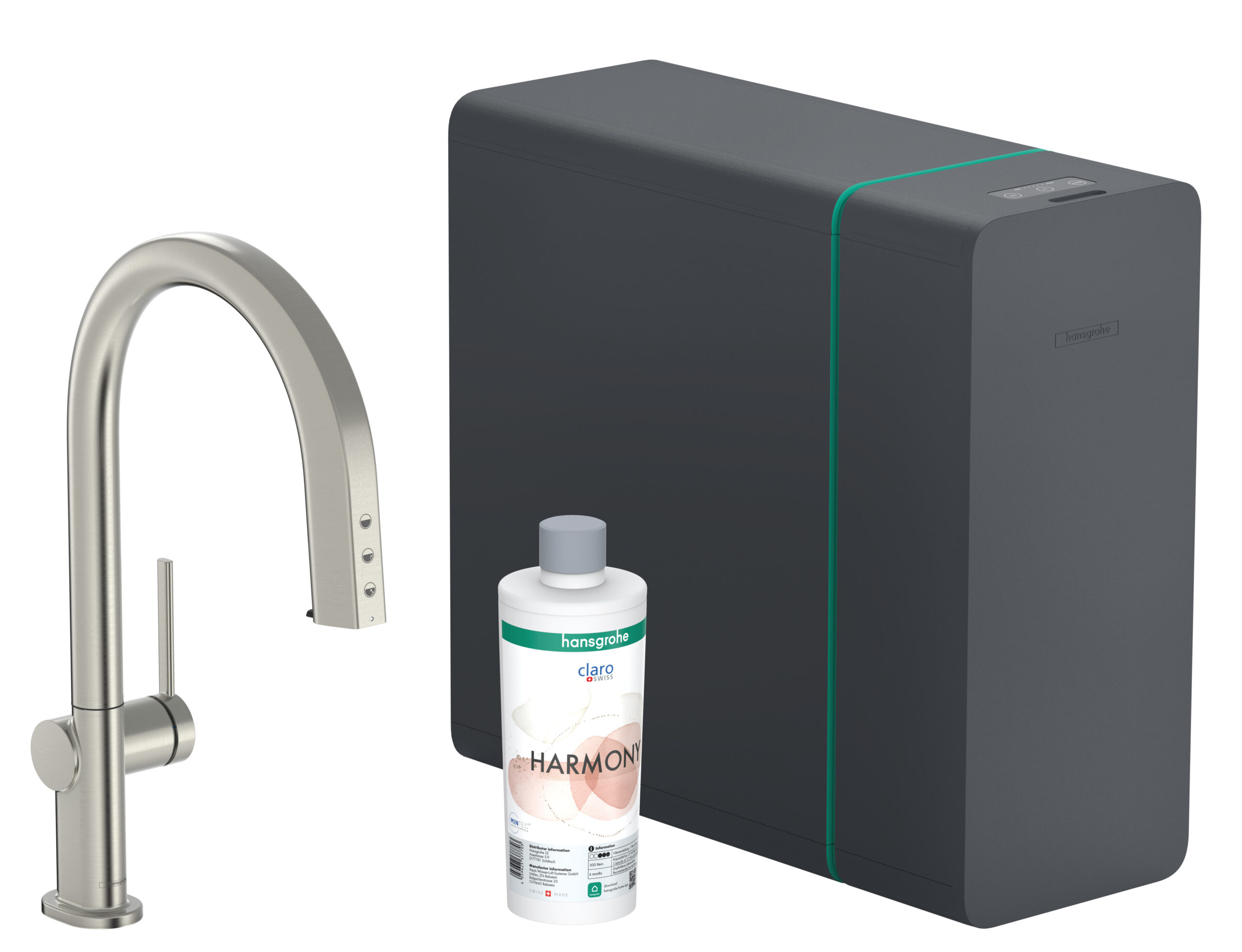 Hansgrohe Aqittura M91 Soda systeem 210, uittrekbare uitloop, 1jet, sBox, rvs look