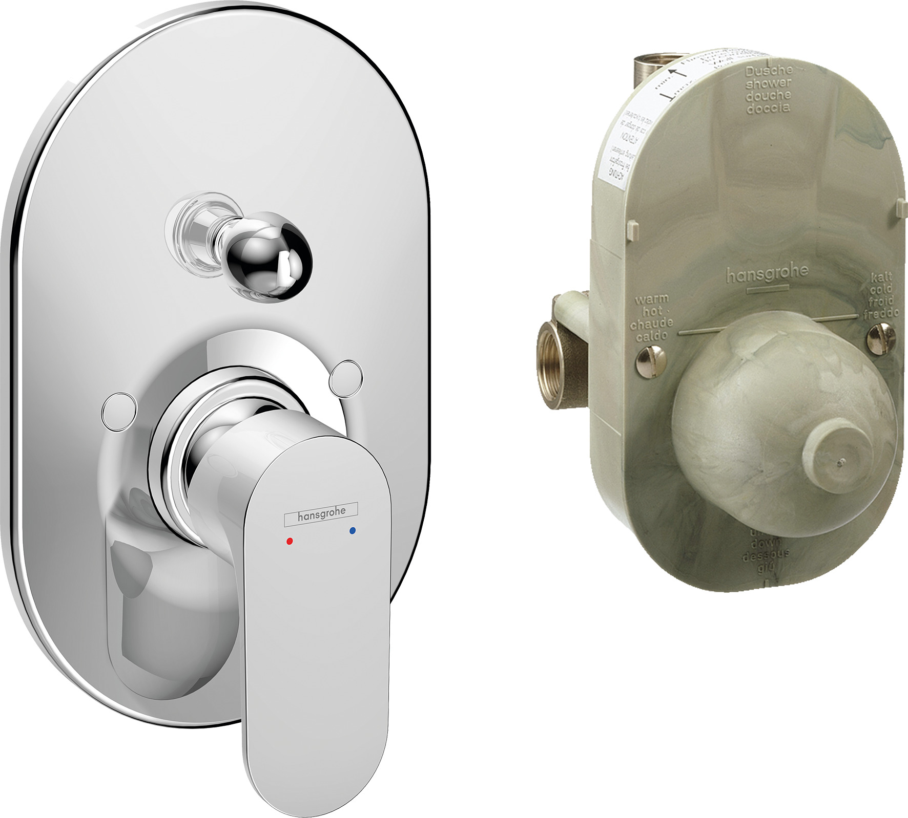 Hansgrohe Rebris S ééngreeps badmengkraan set inbouw, chroom