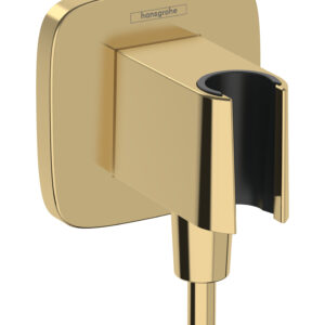 Hansgrohe FixFit Q muuraansluitbocht met handdouchehouder, Polished Gold Optic