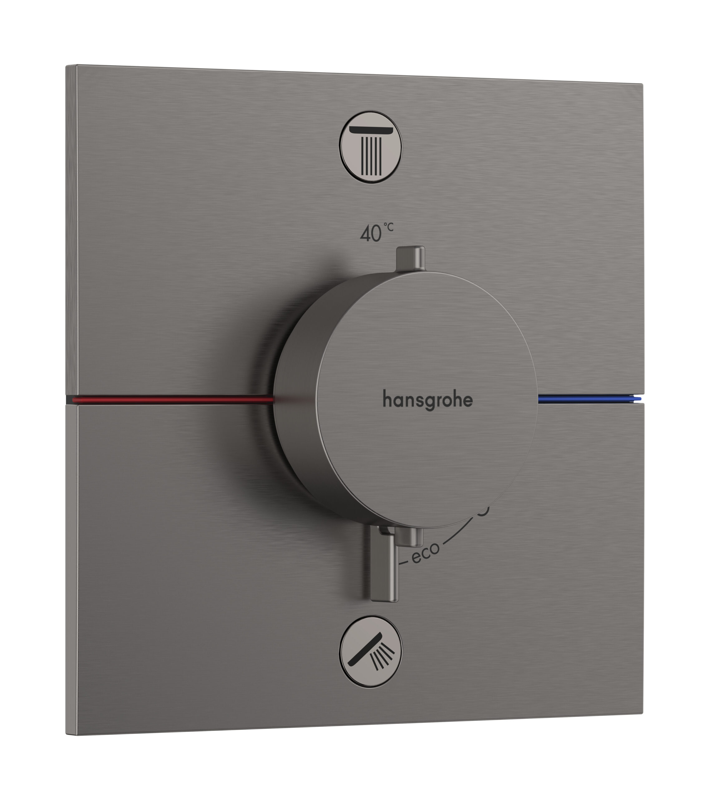 Hansgrohe ShowerSelect Comfort E thermostaat inbouw voor 2 functies met geïntergreerde zekerheidscombinatie volgens EN1717, Brushed Black Chrome