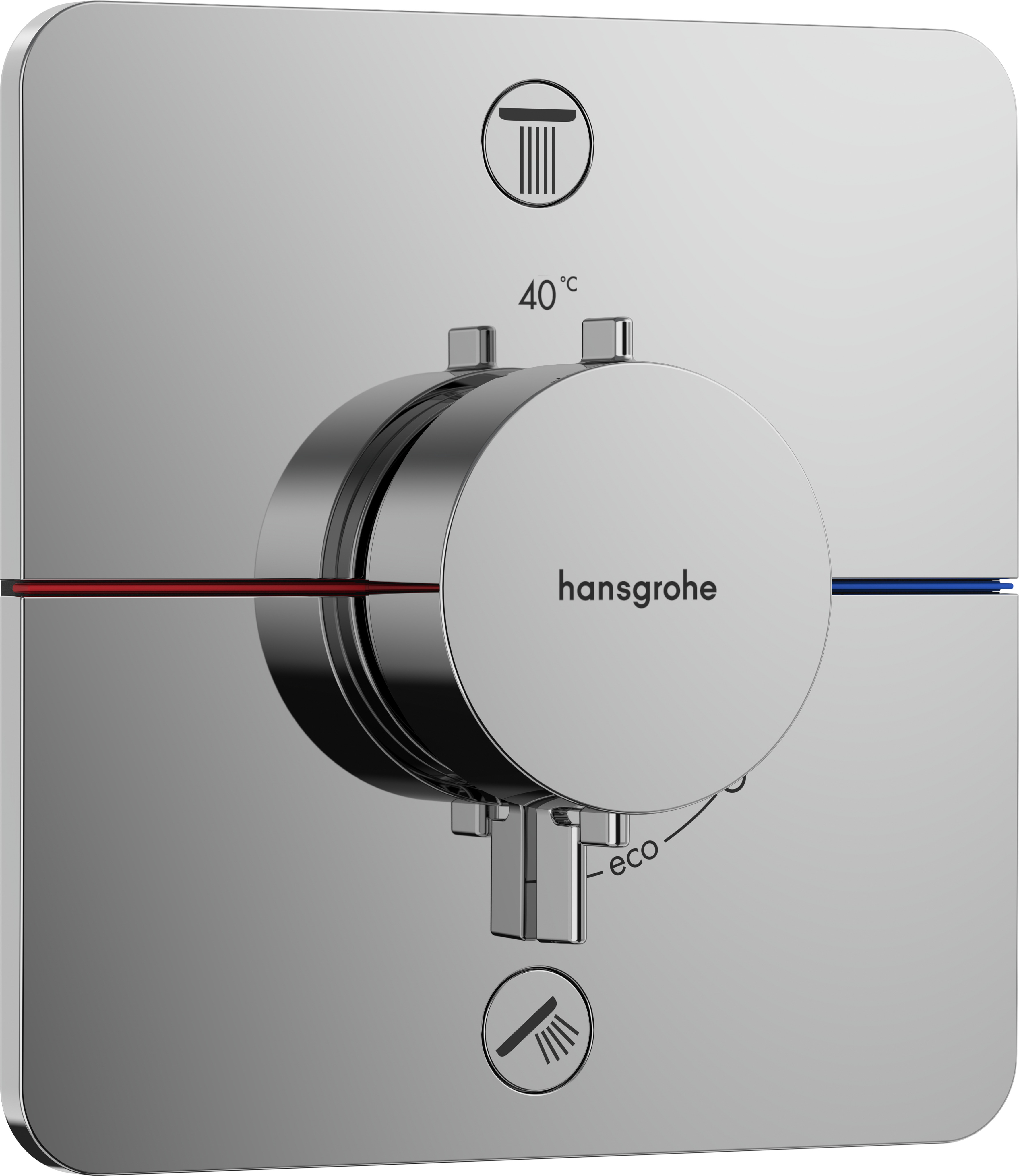 Hansgrohe ShowerSelect Comfort Q thermostaat inbouw voor 2 functies met geïntergreerde zekerheidscombinatie volgens EN1717, chroom