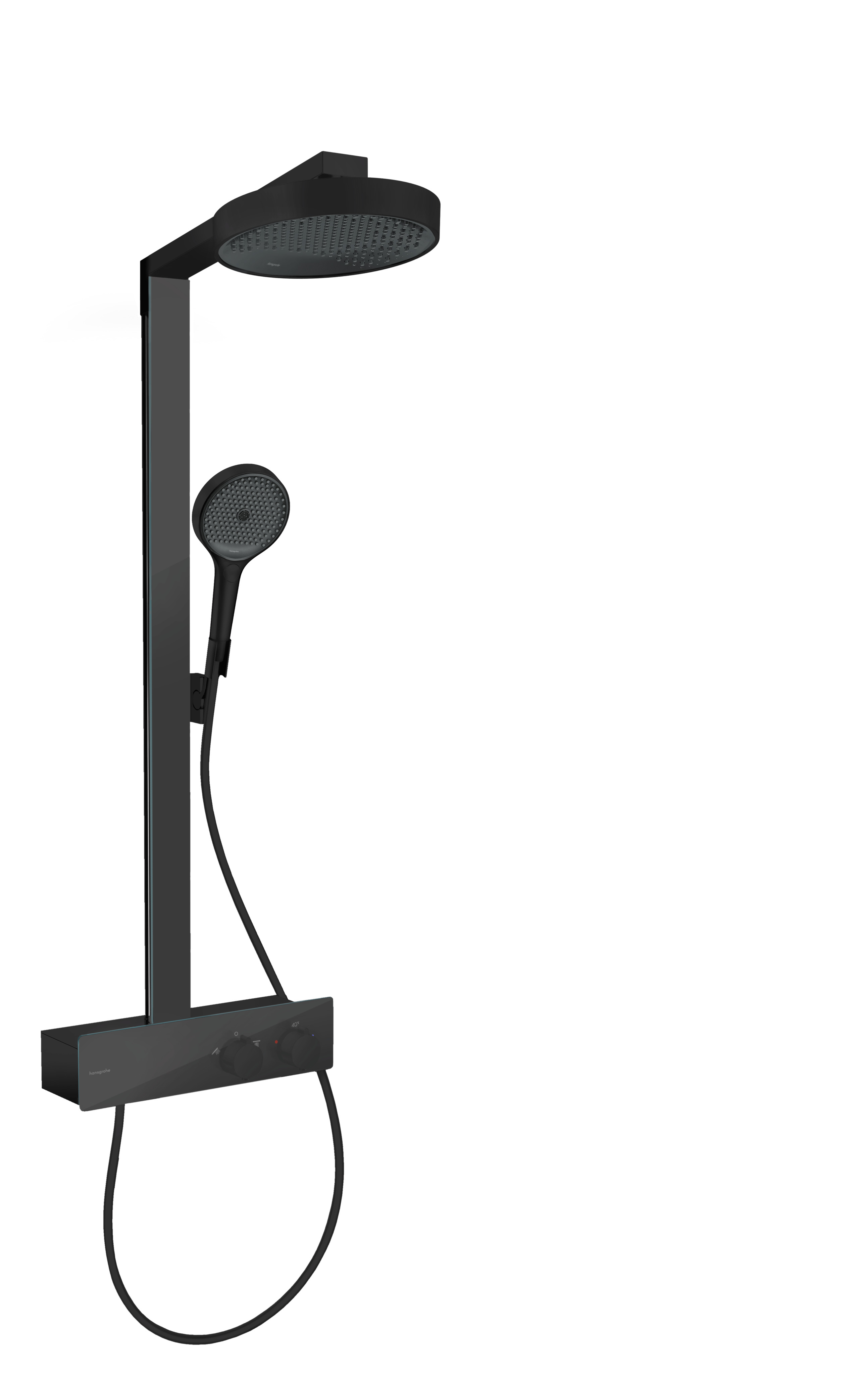 Hansgrohe Rainfinity showerpipe 250 1jet EcoSmart met ShowerTablet 350, mat zwart
