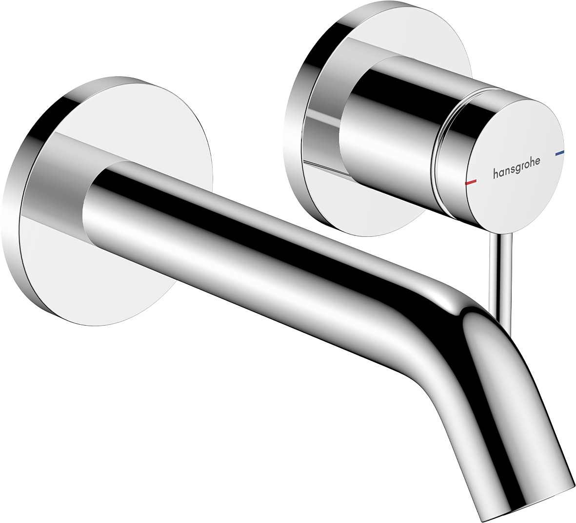 Hansgrohe Tecturis S ééngreeps wastafelkraan inbouw voor wandmontage, met uitloop 16,5 cm, chroom