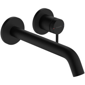 Hansgrohe Tecturis S ééngreeps wastafelkraan inbouw voor wandmontage, met uitloop 22,5 cm, mat zwart