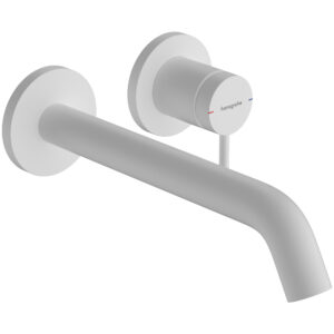 Hansgrohe Tecturis S ééngreeps wastafelkraan inbouw voor wandmontage, met uitloop 22,5 cm, mat wit