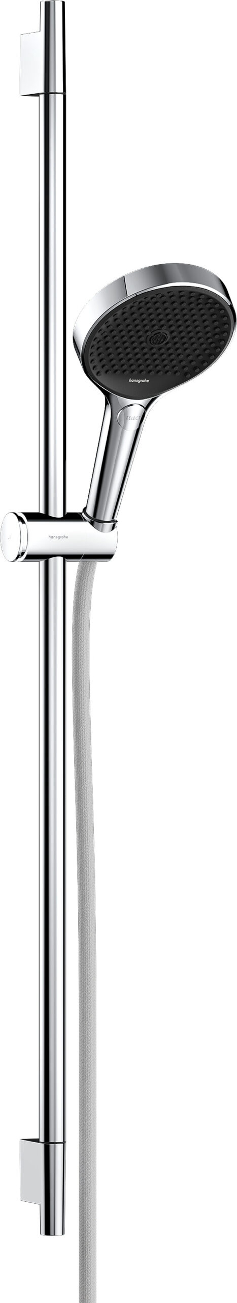 Hansgrohe Rainfinity doucheset 130 3jet EcoSmart met glijstang S Puro 90 cm, push-schuifstuk en Designflex textiel doucheslang 160 cm, chroom