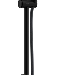 Hansgrohe Rainfinity doucheset 130 3jet met glijstang S Puro 65 cm, push-schuifstuk en Designflex textiel doucheslang 160 cm, mat zwart
