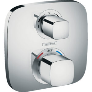 Hansgrohe Ecostat Regendoucheset Inbouw Wanduitloop met Handdouche en Hoofddouche 30cm Thermostaat Square Chroom