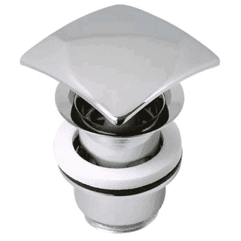 Design afvoerplug clickwaste met overloop 5/4 RVS look vierkant