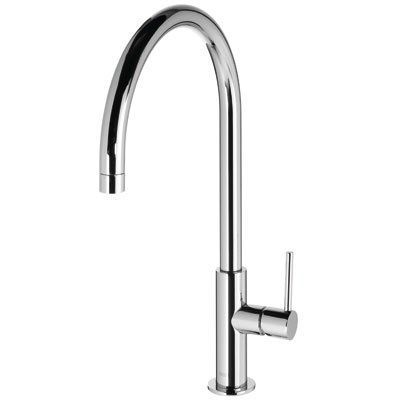 Keukenmengkraan Tres Study Exclusive 1-Hendel Uitloop Gebogen 26 cm Rond Chroom