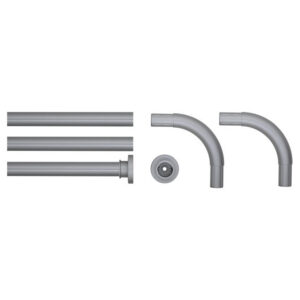 Douchegordijnstangset Seallux diameter 28 mm, 90x90x90, 80x170 cm mat aluminium
