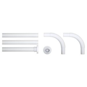 Douchegordijnstangset Seallux diameter 28 mm, 90x90x90, 80x170 cm wit