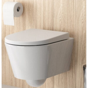 Wandcloset Pack BWS Burgos Verkort Rimless 49 cm Wit (Incl. zitting)