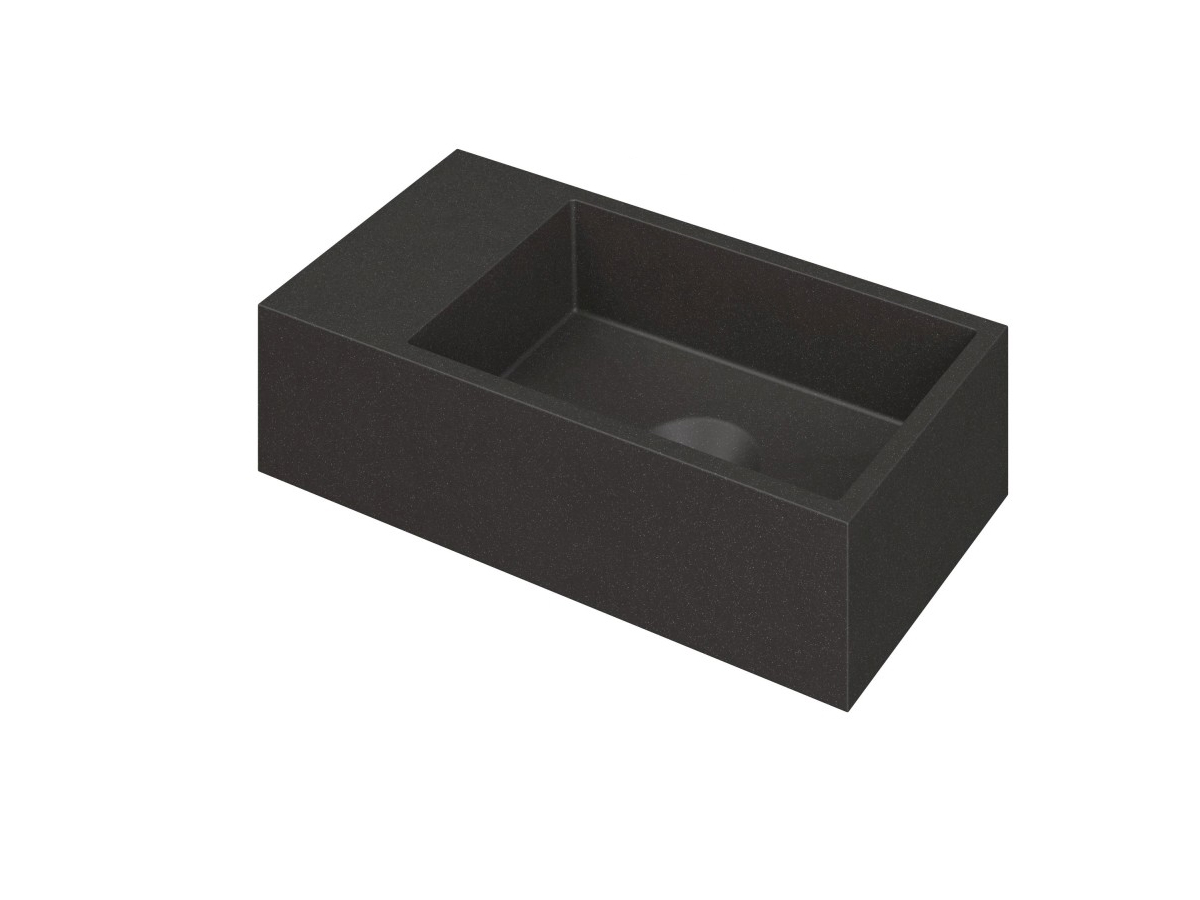 INK Versus Fontein Quartz Zonder Kraangat Links Zwart 36x18x9cm