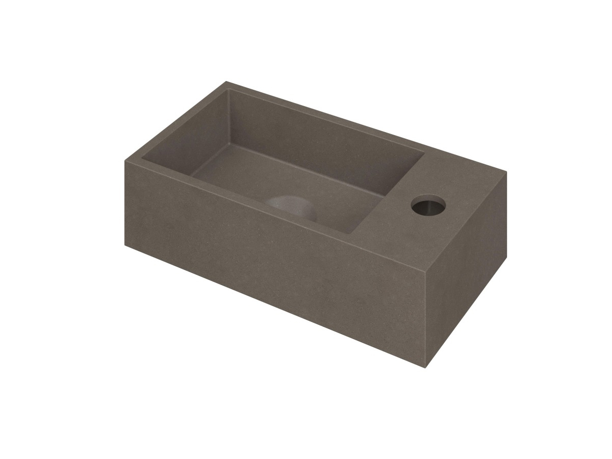 INK Versus Fontein Quartz Met Kraangat Rechts Beton 36x18x9cm