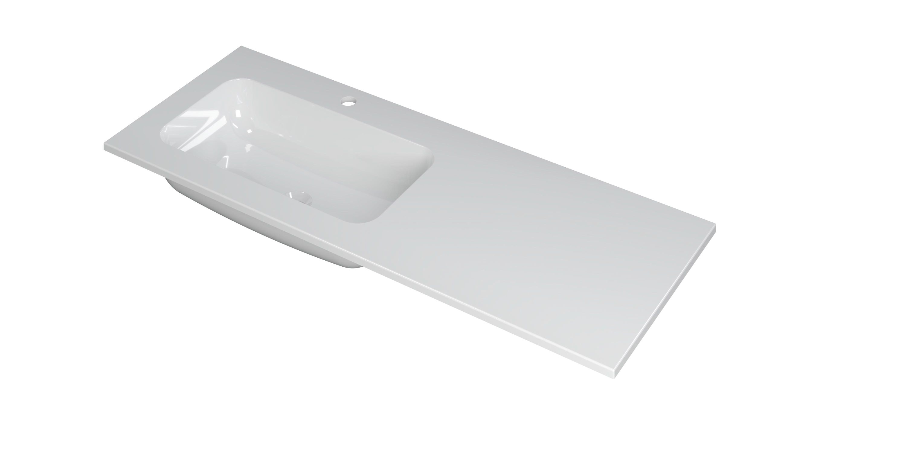 INK Wastafel Faktor polystone links met 1 kraangat 120 cm x 45 cm x 1,5 cm Glans wit 3407025