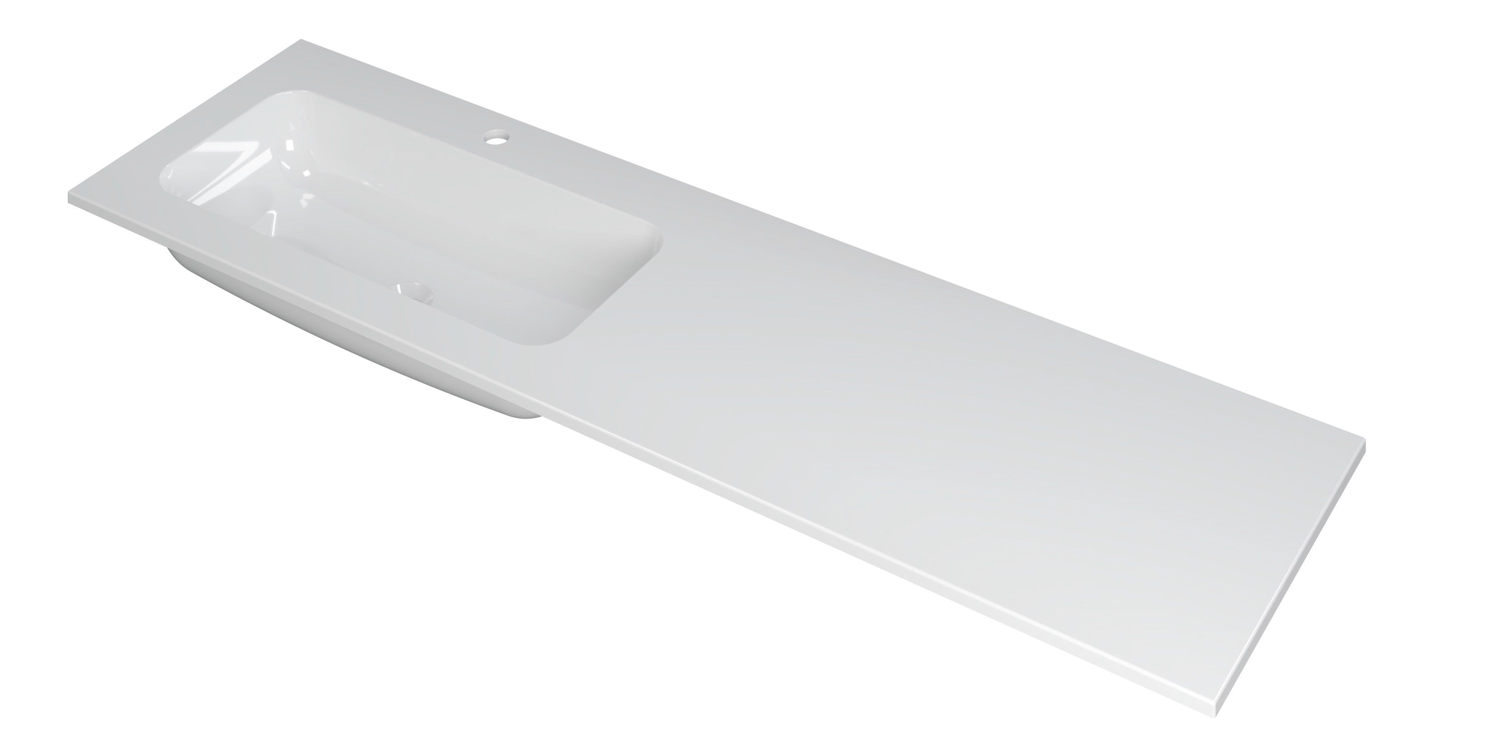 INK Wastafel Faktor polystone links met 1 kraangat 160 cm x 45 cm x 1,5 cm Glans wit 3407045