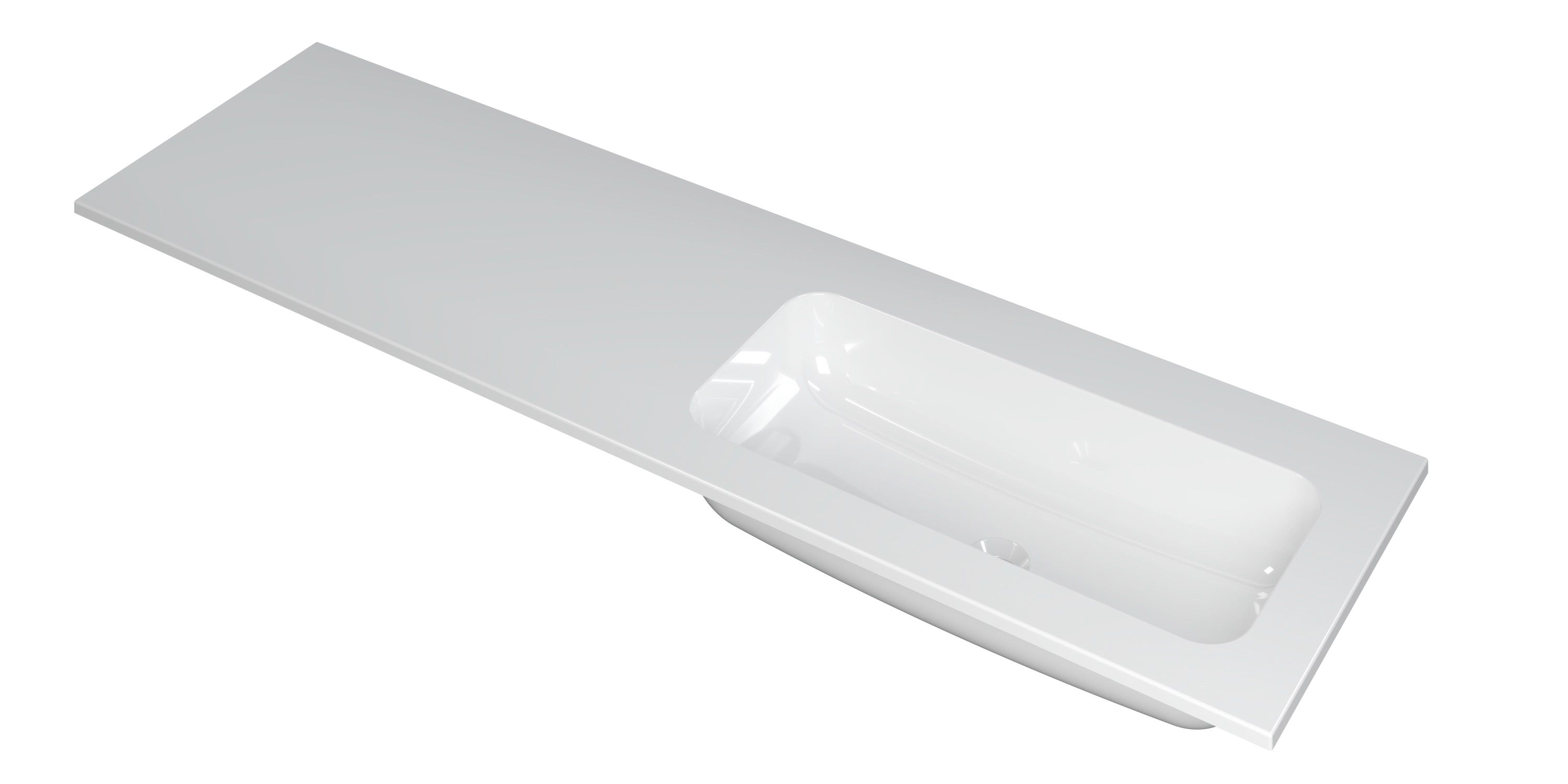 INK Wastafel Faktor polystone rechts zonder kraangat 160 cm x 45 cm x 1,5 cm Glans wit 3407047