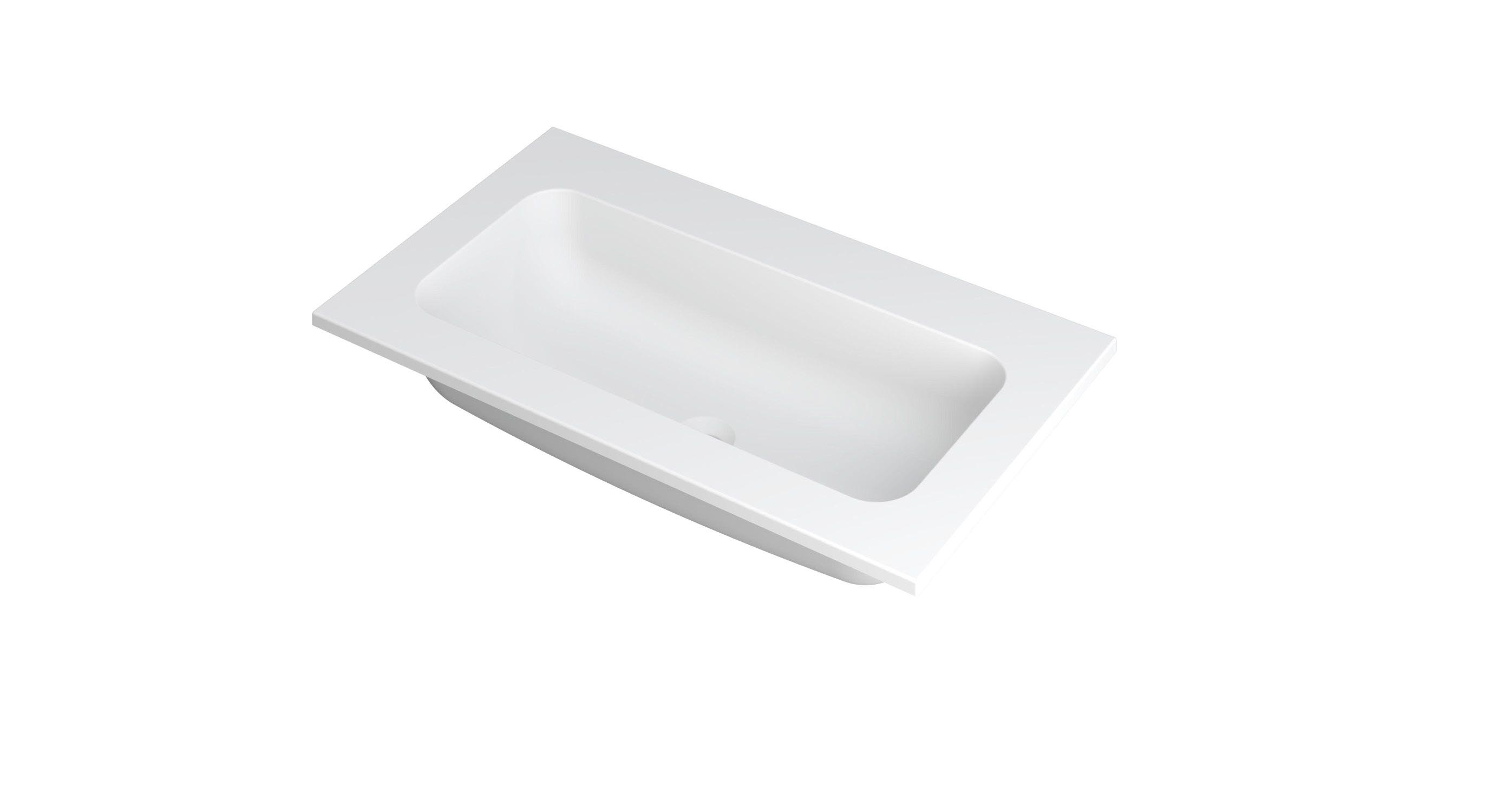 INK Wastafel Faktor polystone centraal zonder kraangat 80 cm x 45 cm x 1,5 cm Mat wit 3407200