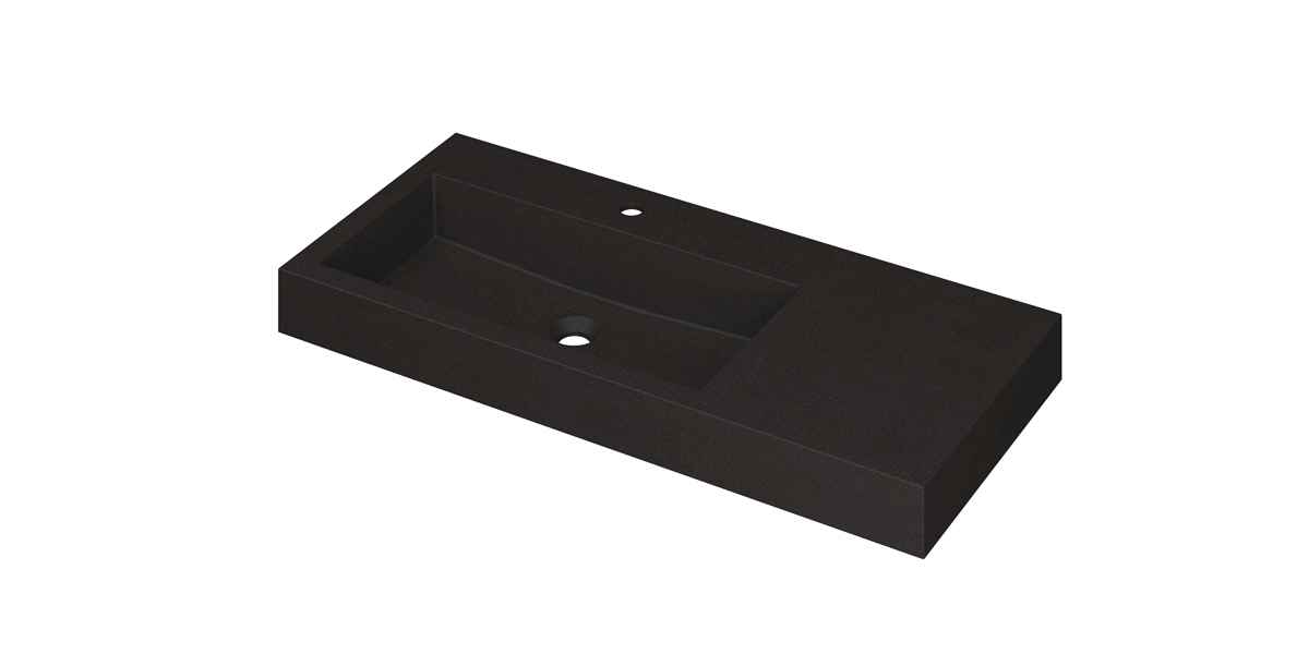 Wastafel INK Momento 1000x450x90 mm Quartz zwart 3421236