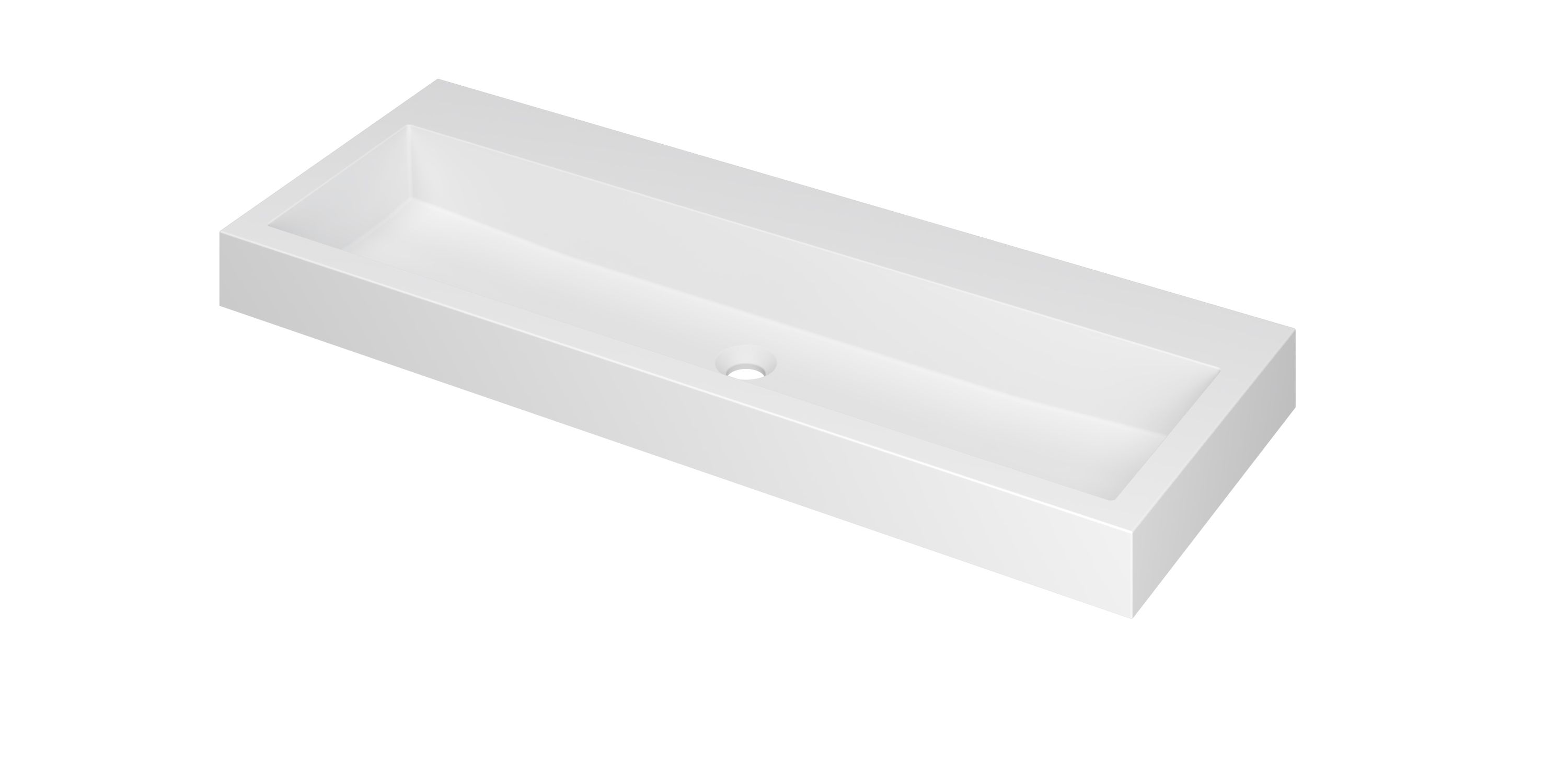 INK Wastafel Momento Polystone zonder kraangat 120 cm x 45 cm x 9 cm Mat wit 3421340