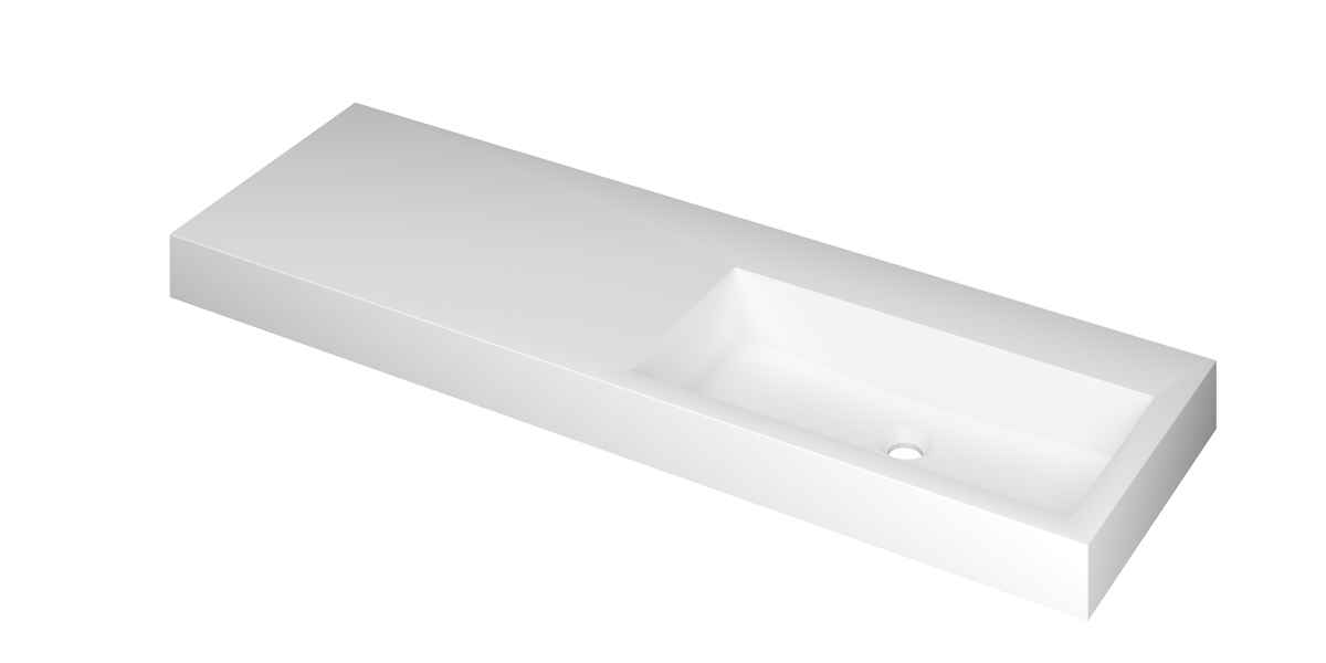 Wastafel INK Momento 1400x450x90 mm Mat wit 3421358